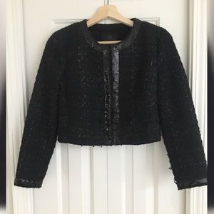 BANANA REPUBLIC Black Sequin Crop Jacket 6